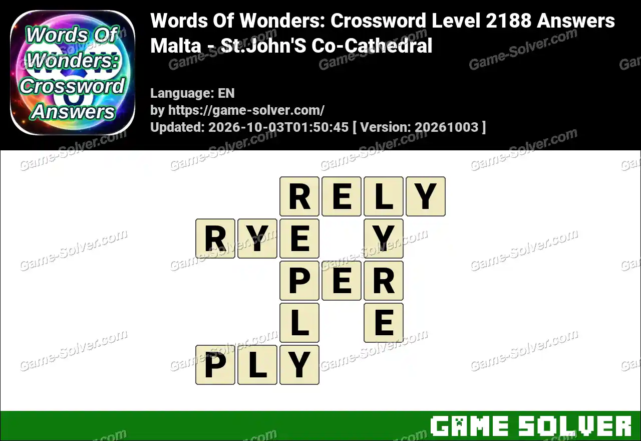 Words Of Wonders: Crossword Level 2188 Answers – Malta – St.John’S Co-Cathedral